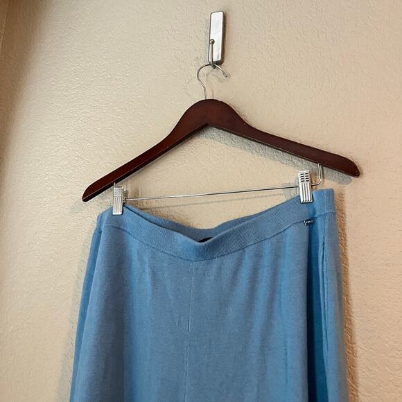 St. John Modal Cotton Wool Lounge Pant Soft Blue XL Warm Wide Leg - Picture 4 of 8